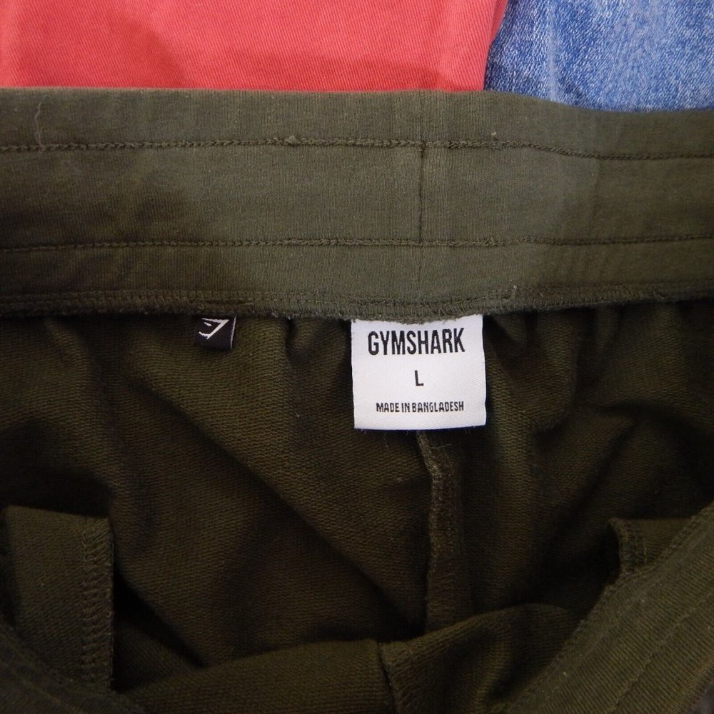 GYMSHARK pants power joggers high waist logo pockets sweatpants olive green L - Picture 7 of 8
